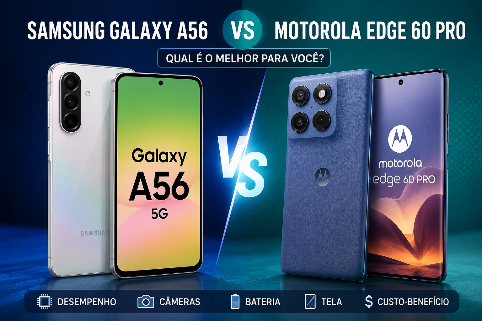 Samsung Galaxy A56 vs Motorola Edge 60 Pro: qual vale mais a pena?