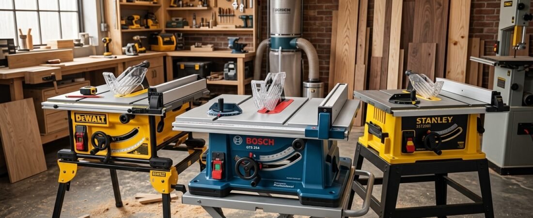 DeWalt DWE7492 vs Bosch GTS 254 vs Stanley SST2001: qual serra circular de bancada escolher?